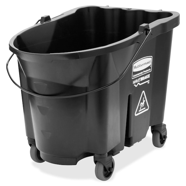 Cubo exprimidor y trapeador Rubbermaid Commercial 8 3/4 galones WaveBrake Down Press, color negro, de polipropileno - 1863898