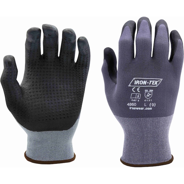 Guante de trabajo de seguridad resistente a desgarros Ironwear | Revestimiento transpirable | Alta destreza PR - 4861-LG