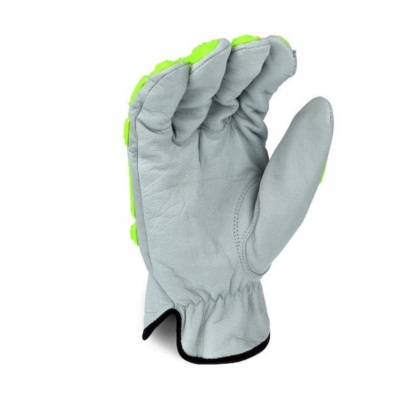 Guantes de cuero Kamori™ Radians® con TPR, Corte A4, 1 par, Blanco/Verde Lima, M - RWG50M