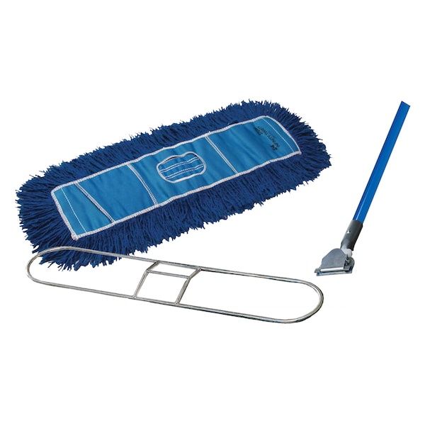 Kit completo de trapeador de polvo Golden Star con marco/mango, azul, WCB72CITBB - WCB72CITBB