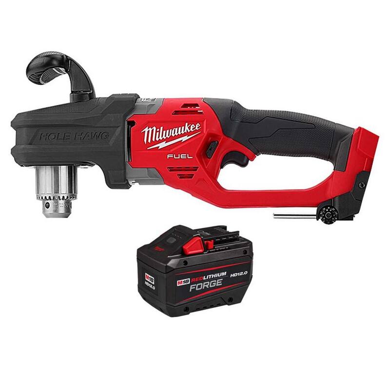 Milwaukee M18 FUEL GEN II Taladro Hawg 1/2 pulgadas inalámbrico sin escobillas de litio de 18V con batería M18 REDLITHIUM FORGE HD 12.0 Ah - 2807-20-48-11-1813.