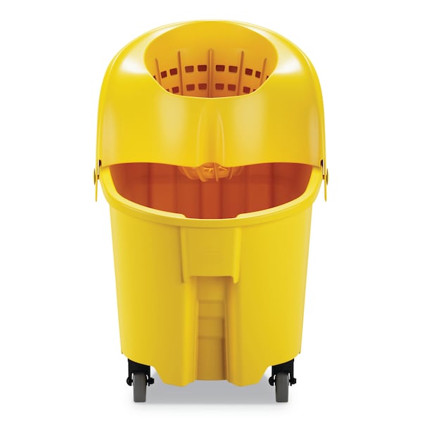Cubo para trapear y exprimidor de Rubbermaid Commercial de 35 qt, combinado, amarillo, plástico - FG759088YEL