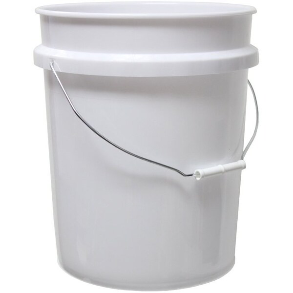 Cubeta de plástico blanco de 5 galones con asa de The Brush Man - PAIL-5 GAL-W