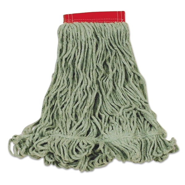 Mopa húmeda de 5 pulgadas con extremo bucleado Rubbermaid Commercial, verde, algodón/sintético, paquete de 6, FGD25306GR00 - FGD25306GR00