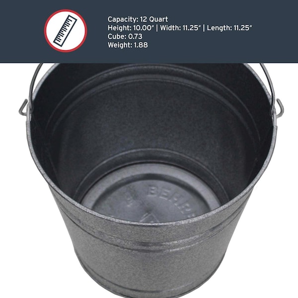 Cubeta galvanizada Behrens Behrens 12 qt Gris - 1212GS