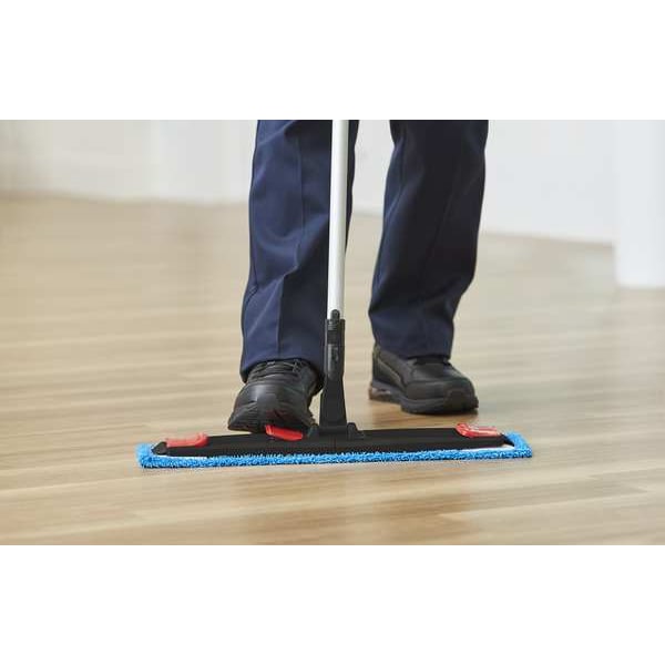 Almohadilla de trapeador plano Rubbermaid Commercial, conexión con clip, azul, microfibra - 2132427