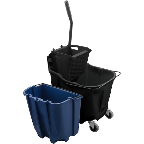 Combo de balde para trapeador Carlisle Foodservice, 35qt, con exprimidor de prensa lateral - 9690403
