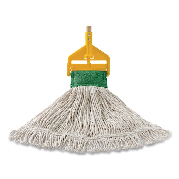 Trapeador húmedo de bucle de 1 pulgada Rubbermaid Commercial, blanco, algodón/sintético, paquete de 6, FGD21306WH00 - FGD21306WH00
