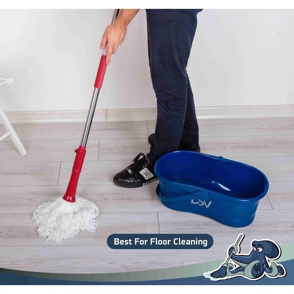 Cubeta de limpieza DSV Standard Professional 3.2 Gal. 12L con mango de agarre cómodo, paquete de 12 - 60200-12