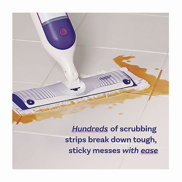 Paños de trapeado Swiffer PowerMop, 5.3 x 15.4, Blanco/Morado, 5 paños/Caja - 08188