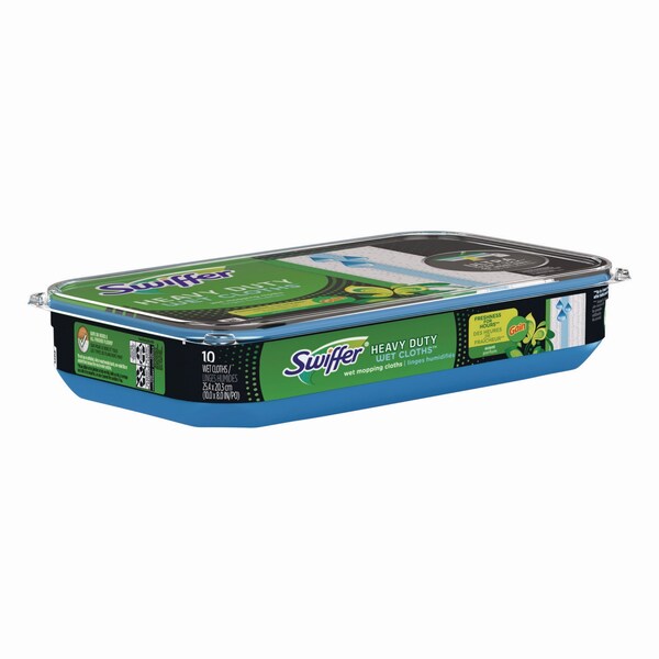 Paños de relleno húmedo Swiffer Heavy-Duty, 8 x 10, aroma original Gain, blanco, 10 paños - 76471