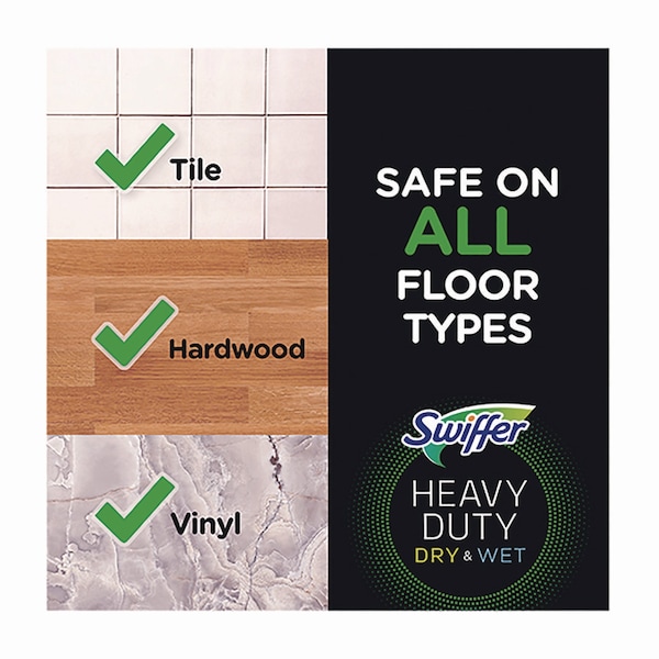 Paños de relleno húmedo Swiffer Heavy-Duty, 8 x 10, aroma original Gain, blanco, 10 paños - 76471
