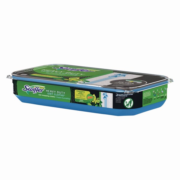Paños de relleno húmedo Swiffer Heavy-Duty, 8 x 10, aroma original Gain, blanco, 10 paños - 76471