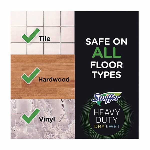Paños de relleno húmedo Swiffer Heavy-Duty, 8 x 10, aroma original Gain, blanco, 10 paños - 76471