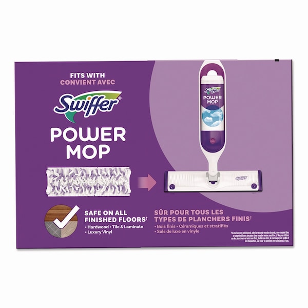Paños de trapear Swiffer PowerMop, 15.4 x 5.3, Blanco/Morado, Paquete de 8 - 08189