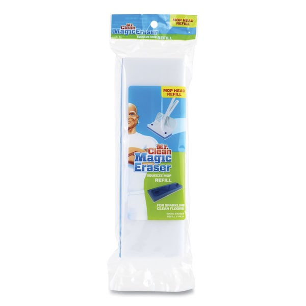 Recambio de trapeador exprimible Mr. Clean Magic Eraser, espuma, 9.9 x 3.4 x 1.6, Blanco/Azul - 446615