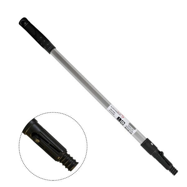 Kleen Handler Limpiador de Vidrio 24 pulgadas con Mangos Fijos, Accesorios de Tornillo y Enganche para Limpiacristales, Plumeros y Estropajos - BLKH-ES-GCH-24IN