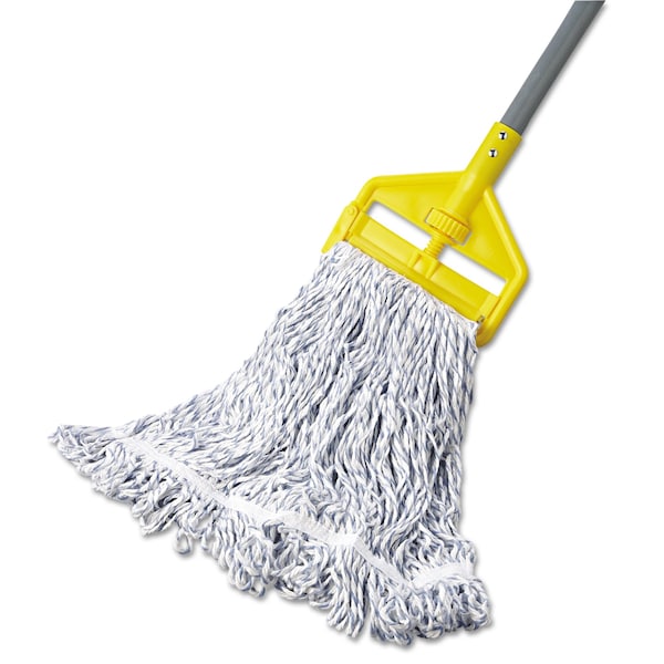 Trapo de piso húmedo con bucle de 1 pulgada de Rubbermaid Commercial, blanco, de algodón/sintético, paquete de 6, FGA41206WH00 - FGA41206WH00