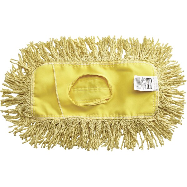 Cabeza para trapeador de polvo comercial Rubbermaid, Trapper, 24"x5" Amarillo, Paquete de 12 - RCPJ15300YELCT
