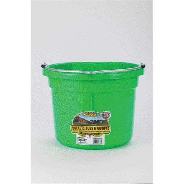 Balde de plástico de espalda plana Miller Mfg Co - Verde Lima 8 Cuartos - P8FBLIMEGREEN - 1124-LG-8QT