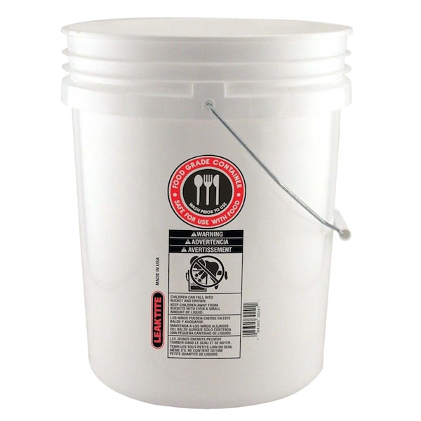 Cubeta blanca para alimentos Leaktite de 5 galones, paquete de 20 - LE9137