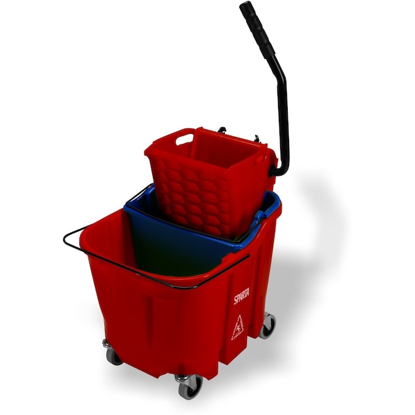 Combo de Cubeta de Trapeador Carlisle Foodservice, 35qt, Escurridor de Prensa Lateral - 9690405
