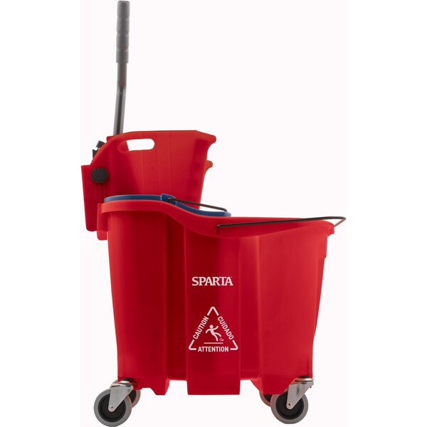 Combo de Cubeta de Trapeador Carlisle Foodservice, 35qt, Escurridor de Prensa Lateral - 9690405