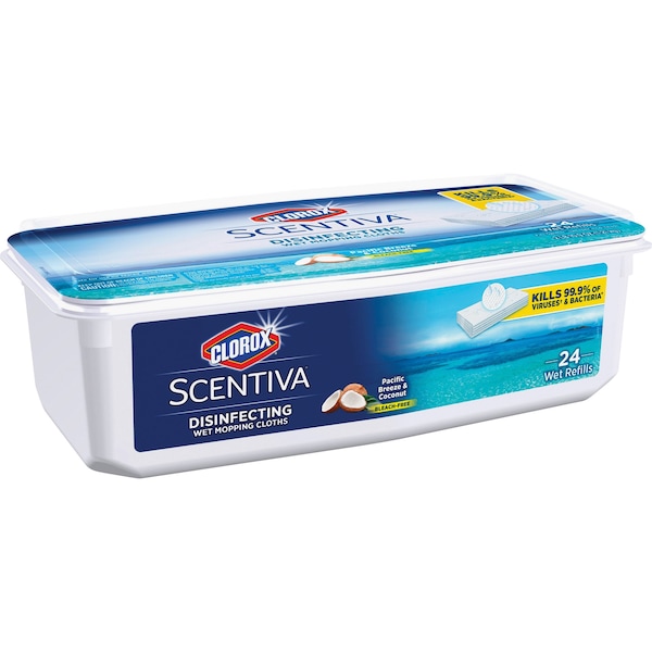 Paños húmedos para trapear Clorox, Brisa del Pacífico, 24/Bin WE, PK 6 - CLO32034CT