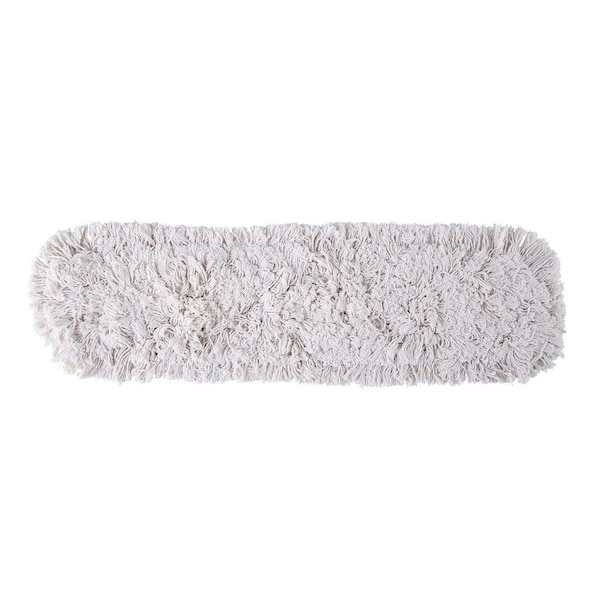 Mopa de polvo Rubbermaid Commercial de 36 pulgadas de largo, conexión con pestañas/bolsillos, corte final, blanca, de algodón - FGK15500WH00