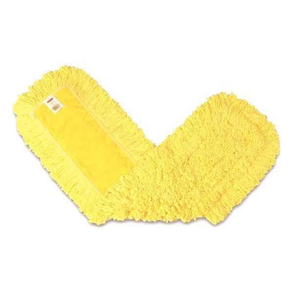 Trapo de polvo Rubbermaid Commercial de 36 pulgadas de largo, extremo acanalado, amarillo, algodón/sintético - FGJ15500YL00