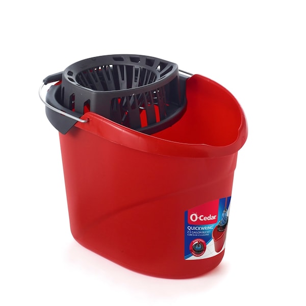 O-Cedar Cubeta exprimidora QuickWring de 2.5 galones en color rojo - 164196