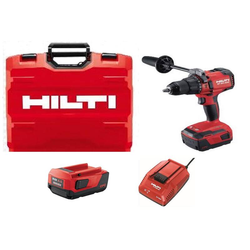 Martillo perforador inalámbrico sin escobillas Hilti de 22 voltios de 1/2 pulgada con baterías, cargador y bolsa - 3551253
