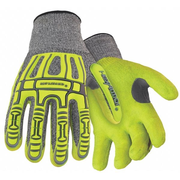 Guantes recubiertos de impacto resistentes al corte de alta visibilidad Hexarmor, nivel de corte A4, calibre 13, negro/gris/amarillo, XXS - 2090X-XXS (5)