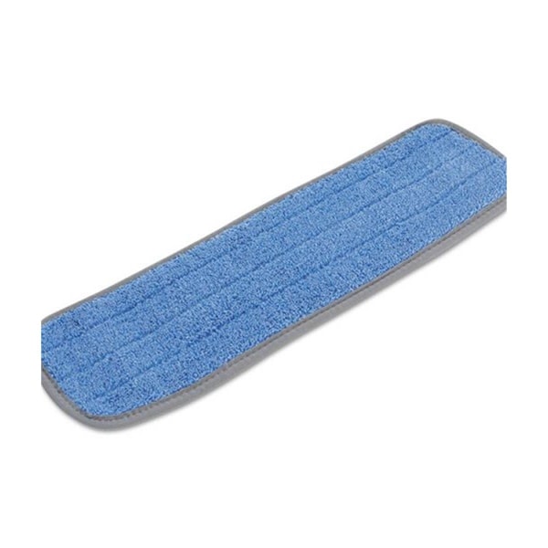 Cabeza de trapeador de microfibra dividida Pinpoint BWK 100 con respaldo de gancho y ojo, azul-18 x 5 pulgadas, docena - PI2244137