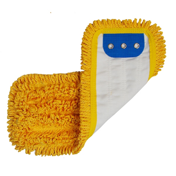 Cabezal de trapeador de microfibra amarillo Golden Star con lengüeta, paquete de 3 - AMM18TMY-3PK