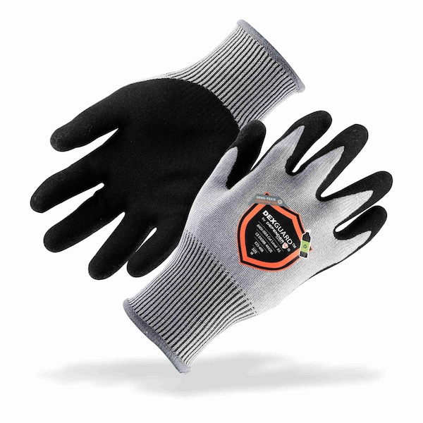 Guantes recubiertos resistentes al corte de seguridad Defender, Nivel de corte A5, Gris/Negro, 2XL - DXG-E33-608XXL