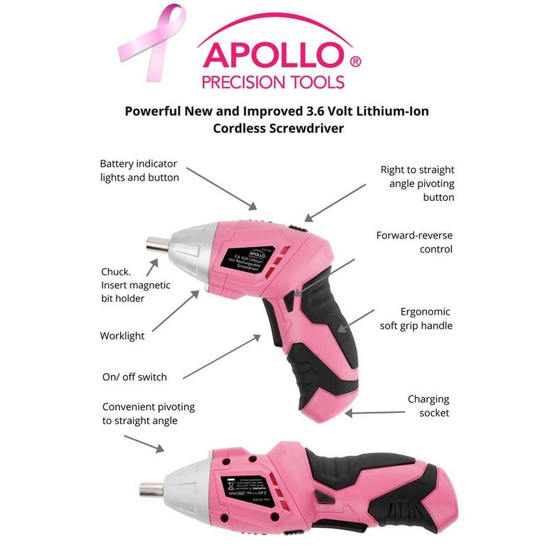 Kit de herramientas para el hogar de 135 piezas Apollo en color rosa - DT0773n1
