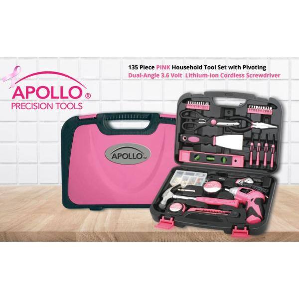 Kit de herramientas para el hogar de 135 piezas Apollo en color rosa - DT0773n1