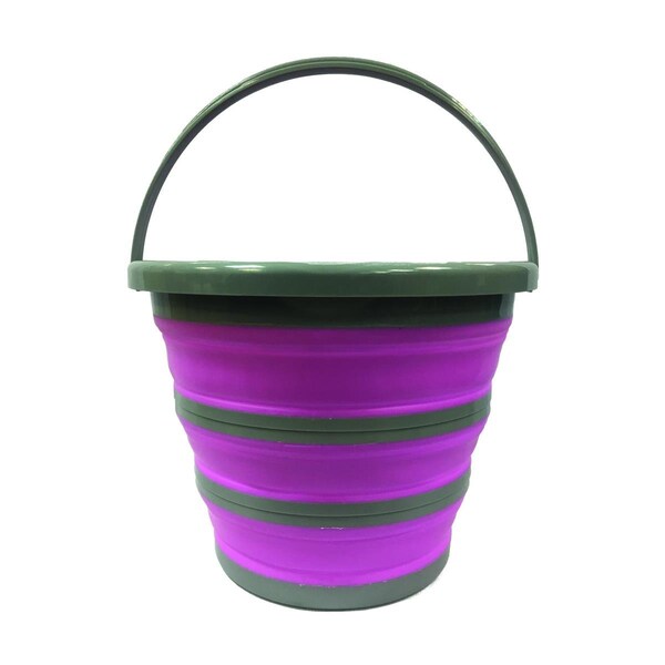 Cubo plegable TPR Book Publishing Co de 2.5 gal con círculo de PP, Lavanda - GR1842131