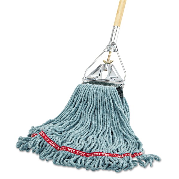 Mopa húmeda de 5 pulgadas con bucles Rubbermaid Commercial, verde, de algodón/sintético, paquete de 6, FGA25206GR00 - FGA25206GR00