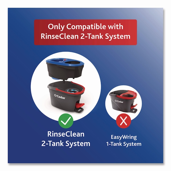 Recambio O-Cedar Rinse Clean, Microfibra, Tamaño Personalizado para Sistemas de Trapeador Rinse Clean, Azul/Blanco, 2 piezas - 172092PK