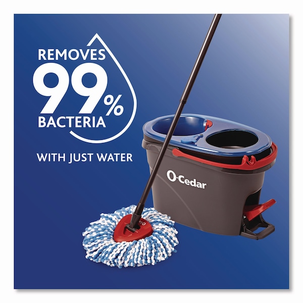 Recambio O-Cedar Rinse Clean, Microfibra, Tamaño Personalizado para Sistemas de Trapeador Rinse Clean, Azul/Blanco, 2 piezas - 172092PK