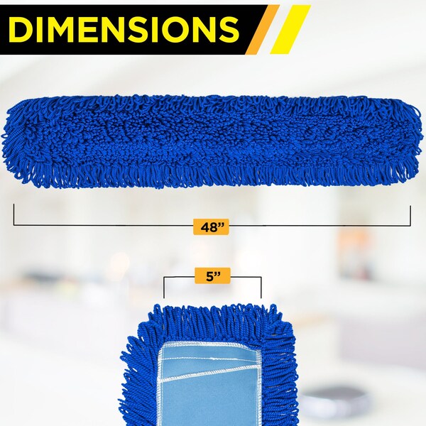 Cabeza de trapeador de polvo Gritt Commercial 48 Microfiber Looped - GRI182-48-6PK-ZORO
