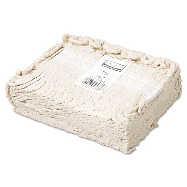 Trapo húmedo de algodón blanco de corte final de 1 pulgada Rubbermaid Commercial, paquete de 12, modelo FGV11700WH00 - FGV11700WH00.