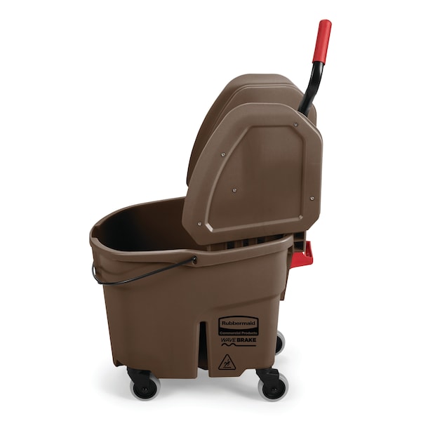 Cubo de trapeador y escurridor Rubbermaid Commercial de 35 qt, combinado, color café, de plástico - FG757788BRN