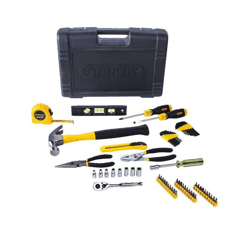 Kit de herramientas para el hogar Stanley (65 piezas) y cinta métrica de bolsillo FATMAX de 6 pies x 1/2 pulgada - 94-248W33706M