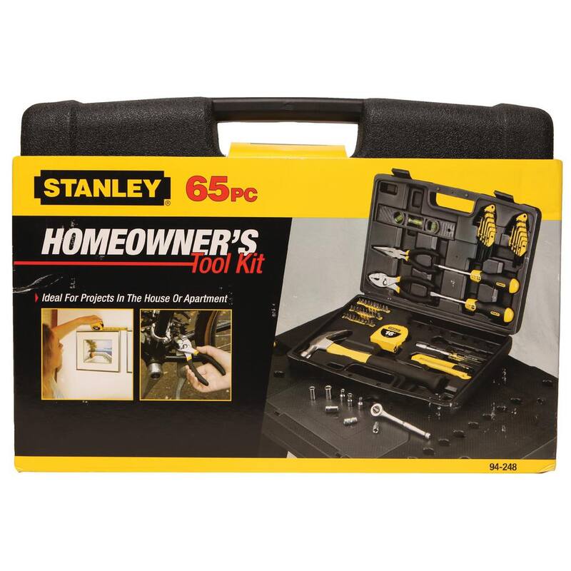 Kit de herramientas para el hogar Stanley (65 piezas) y cinta métrica de bolsillo FATMAX de 6 pies x 1/2 pulgada - 94-248W33706M