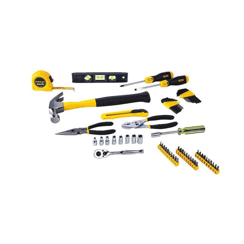 Kit de herramientas para el hogar Stanley (65 piezas) y cinta métrica de bolsillo FATMAX de 6 pies x 1/2 pulgada - 94-248W33706M