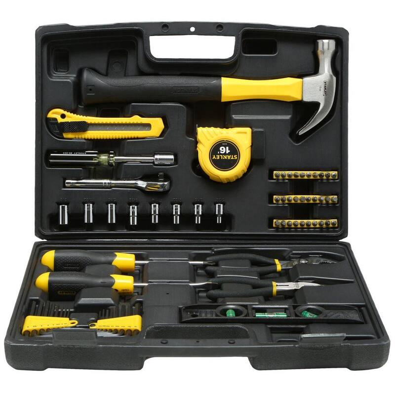 Kit de herramientas para el hogar Stanley (65 piezas) y cinta métrica de bolsillo FATMAX de 6 pies x 1/2 pulgada - 94-248W33706M
