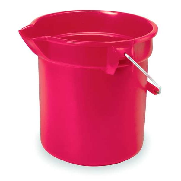 Cubeta Redonda de Plástico Rubbermaid Commercial de 3 1/2 gal, 11-1/4 pulgadas de alto, 12 pulgadas de diámetro, Roja - FG261400RED